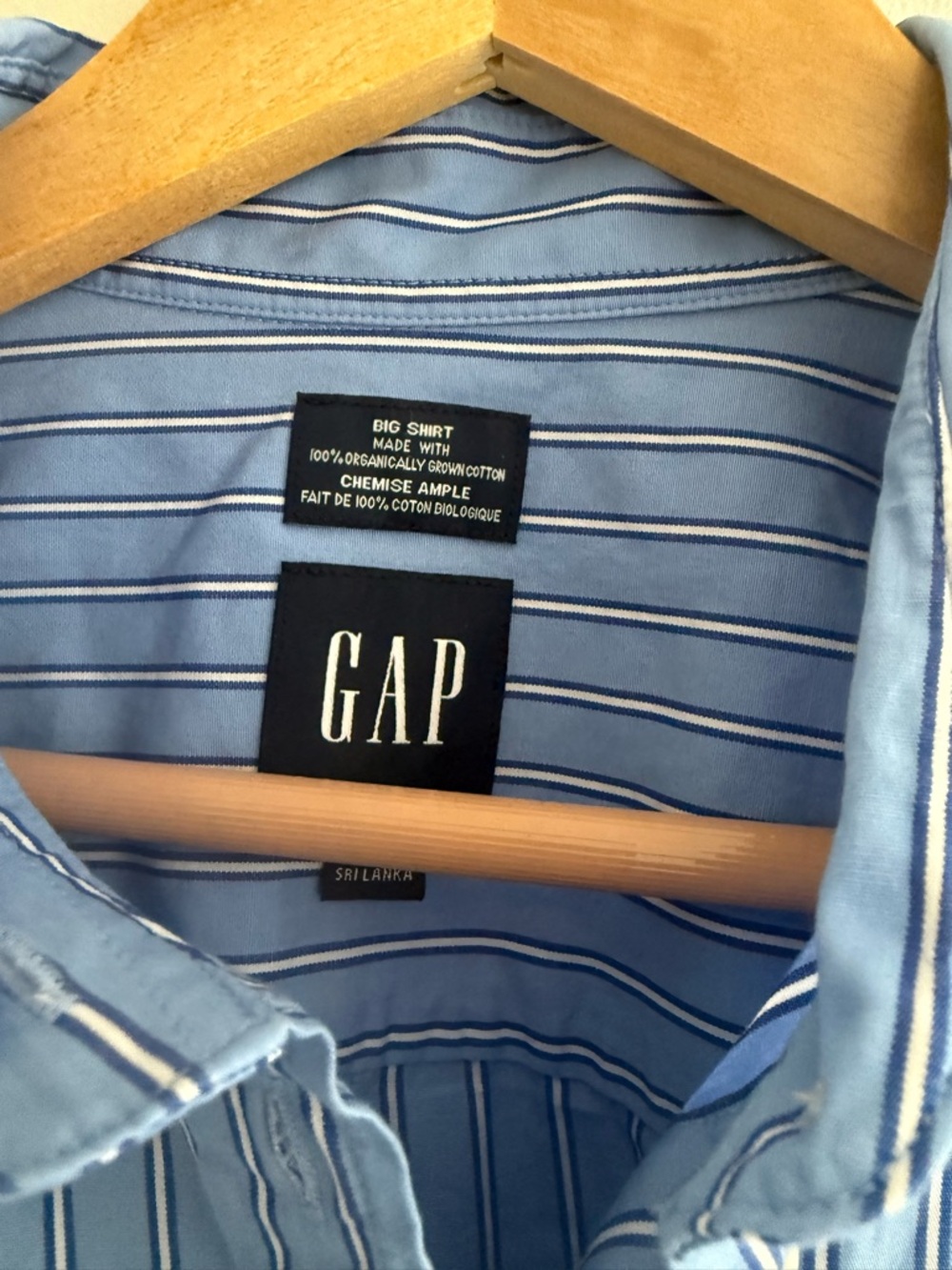 GAP “big shirt” Blue Striped (oversized ) shirt one size organic cotton - Picture 5 of 8